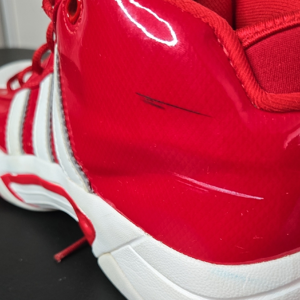 Adidas Bright Red and White Sneakers - Picture 10 of 11